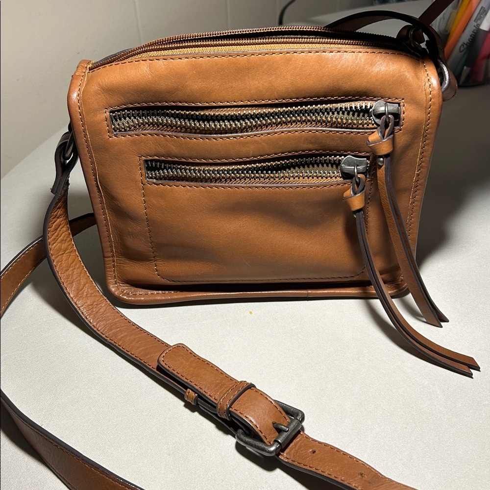Clarks Tan Genuine Leather Crossbody Bag